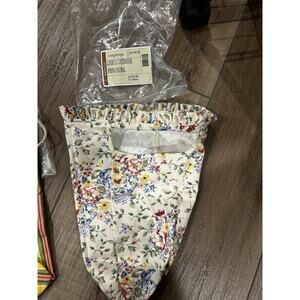 Longaberger Large Gatehouse Basket Liner Spring Floral fabric NEW hanging